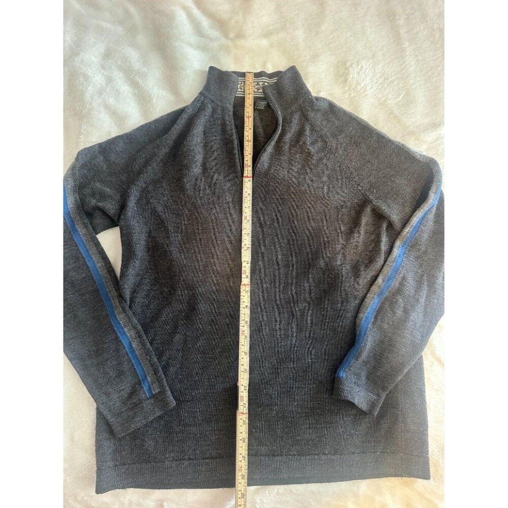 SKYR Merino Wool Quarter Zip Sweater Men’s L Gray Pullover Classic Minimalist - Picture 7 of 8